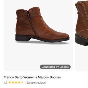 Franco Sarto Brown Leather Boots with Minimalist Design